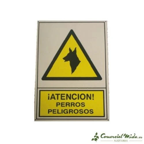 Cartel Placa Atención Perros Peligrosos