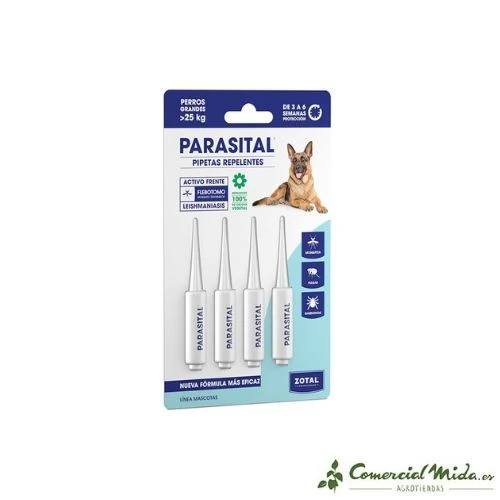Pipeta PARASITAL Perros Grandes (+25 Kg) (Blíster 4 x 5 ml)