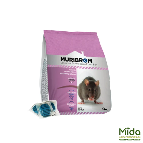 Quimunsa MURIBROM RATICIDA CEBO FRESCO (Brodifacoum) Bolsa 150g