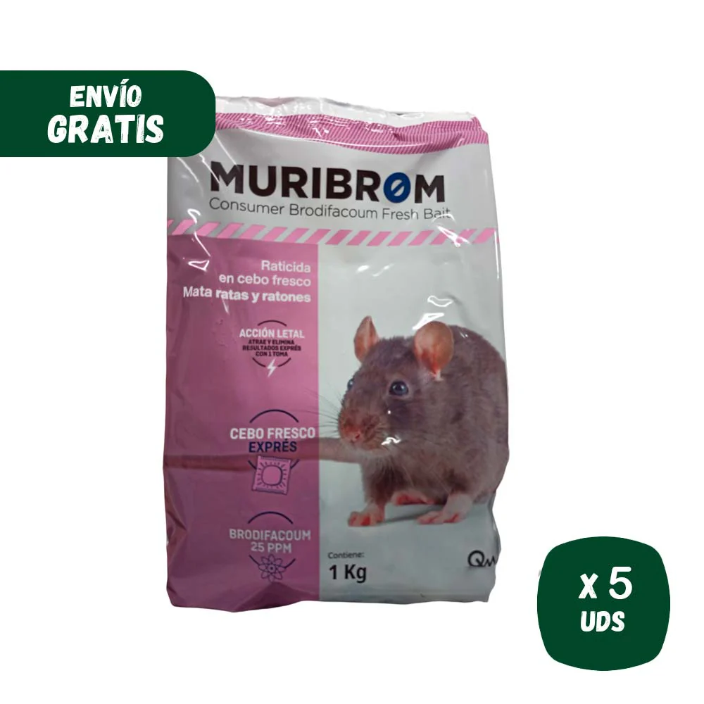 Raticida MURIBROM CEBO FRESCO EXPRÉS, mata ratas y ratones (Brodifacoum) - Image 3