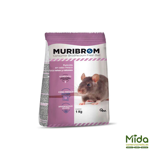 Raticida MURIBROM CEBO FRESCO EXPRÉS, mata ratas y ratones (Brodifacoum) - Image 5