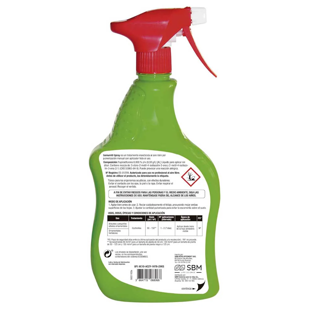 Spray Insecticida Anticochinilla de SANIUM 800ml - Image 2